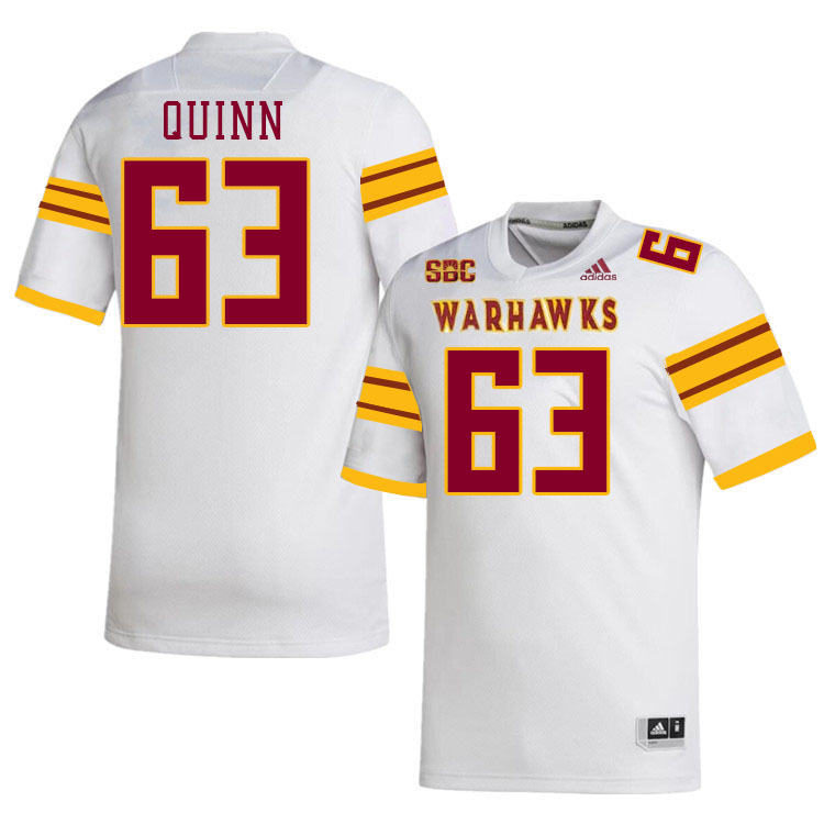 #63 Taylor Quinn Louisiana-Monroe Warhawks College Football Jerseys Stitched-White